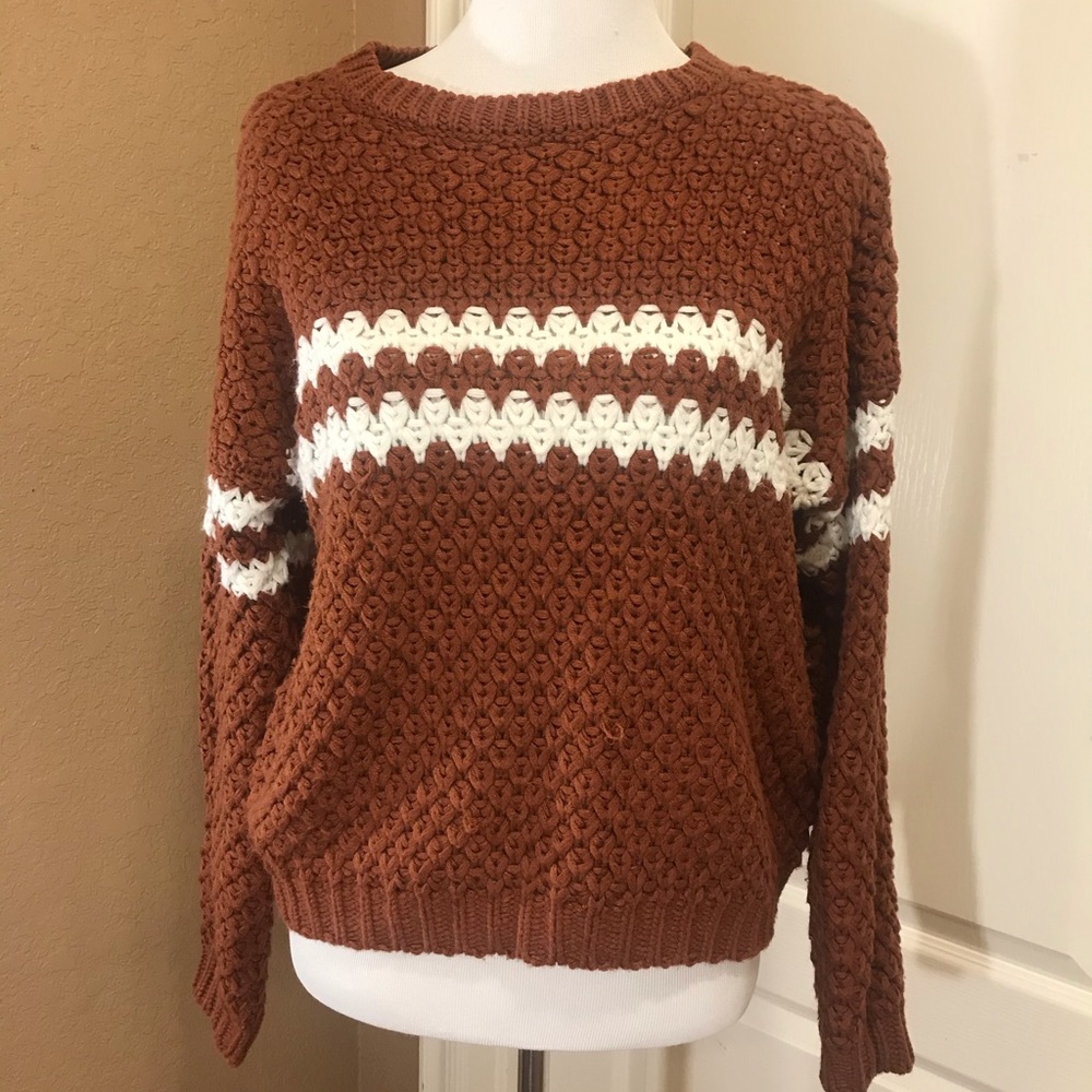Rust & White Knit Sweater